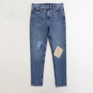 Polo Ralph Lauren The Tompkins Skinny High Rise Ankle Jeans 29 Patched Paint